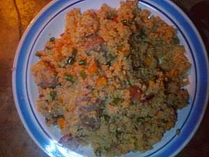 Dish of Couscous ready for eating