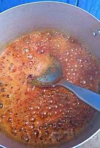 frying oil with onions