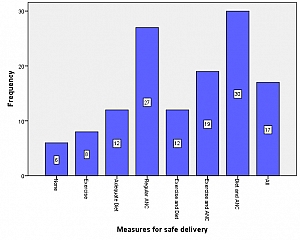 Photo of FIGURE 2: BAR CHART SHOWING THE MEASURES TAKEN BY THE RESPONDENTS TO PREPARE FOR SAFE DELIVERY FIGURE 2: BAR CHART SHOWING THE MEASURES TAKEN BY THE RESPONDENTS TO PREPARE FOR SAFE DELIVERY