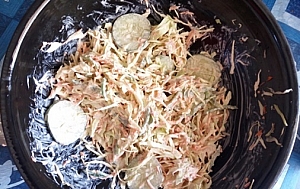 Already mixed coleslaw