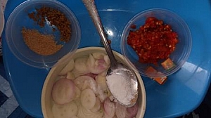 Some ingredients for seasoning of goat meat