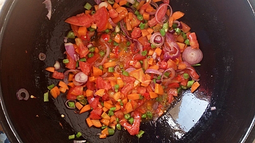Stir fry the vegetable till it becomes soft 