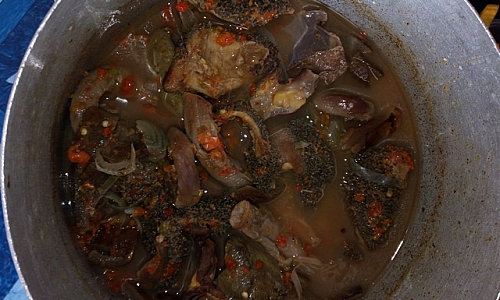 The process of cooking assorted meat