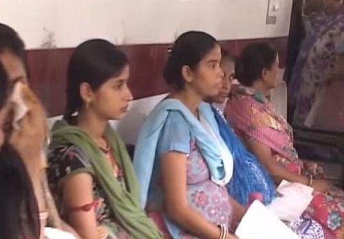 Women in India at Antenatal clinic