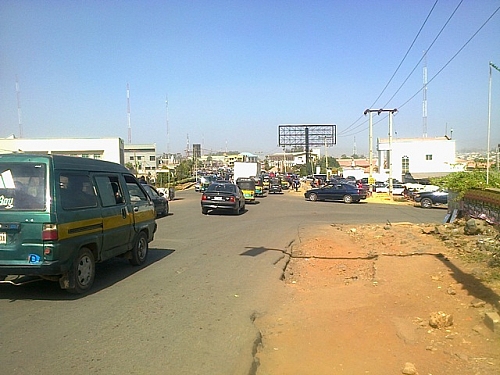 Road leading to Terminus Market while coming from Abattoir/Rayfield/Old Airport axis