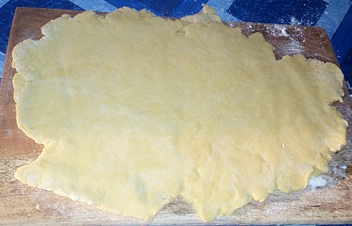 A finished rolled dough for pie crust