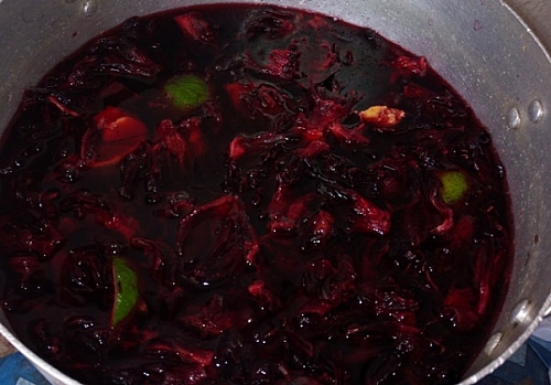 Cooking of Zobo for fruit punch
