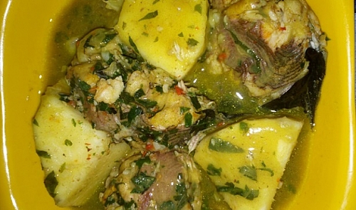 A savoury yam and catfish pepper soup