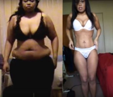Weight loss image showing before and after
