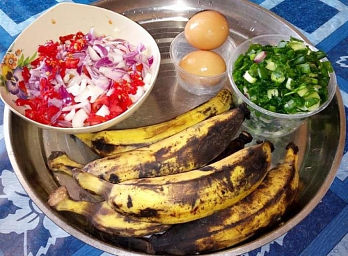 Photo of Plantain with egg sauce ingredients Plantain with egg sauce ingredients