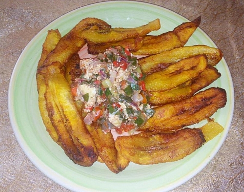 Enjoy your fried plantain chip with egg sauce