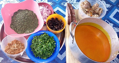Ingredients for making Abak atama soup
