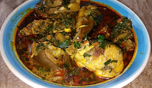 A plate of delicous ofe akwu (banga soup)