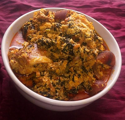 A plate of tasty egusi soup