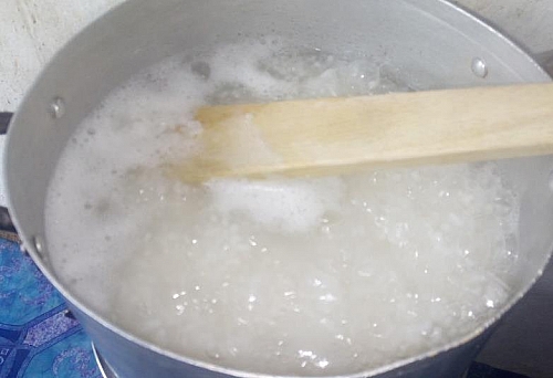 Cooking process of rice pudding