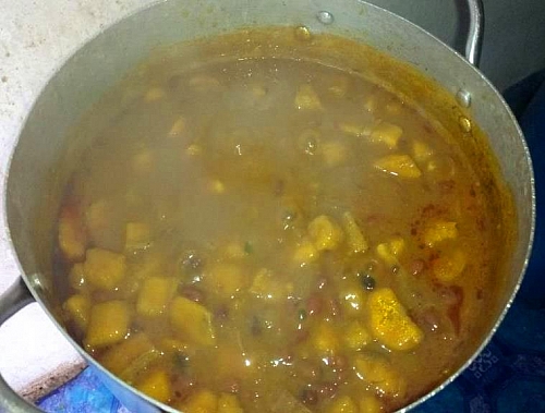 Season the beans with the required ingredients and leave it too cook on a low heat, you don