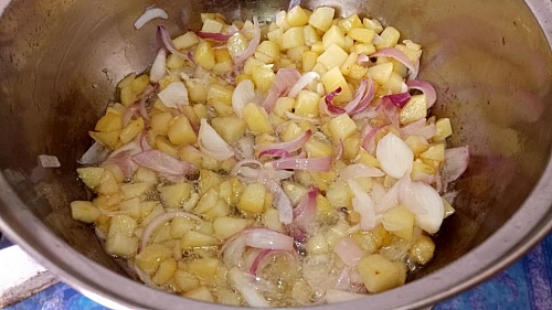 Onions and garlic are good spices in potato meals, they add lots of aromatic flavor and taste to food, make sure you spice up your food with these