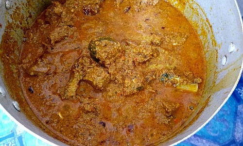 The cooked meat should be reintroduced back in the soup once every other ingredient has been added