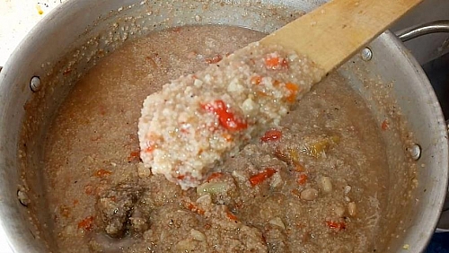 Once acha grain is added, stir the content occasionally to prevent it from clumping together