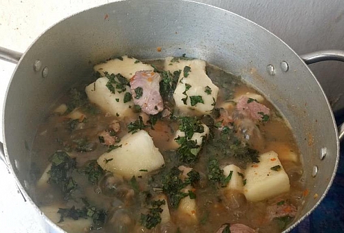 Making of authentic yam pepper soup