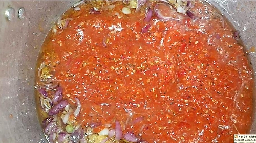 frying of pepper mix for potato porridge recipe