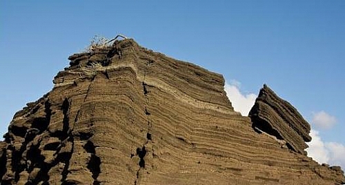 Welded Tuff, an example of extrusive igneous rock