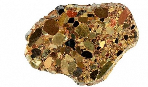 Conglomerate, a castic sedimentary rock