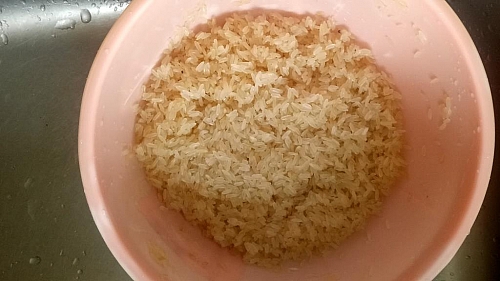 Make sure you wash the rice repeatedly to remove excess starch before adding to the pot