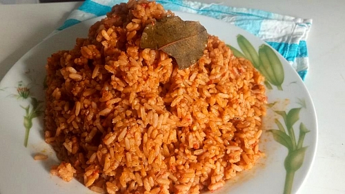 Perfect colour of party jollof rice