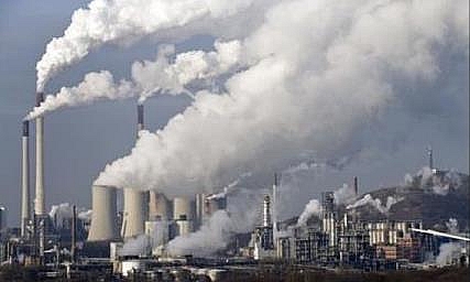 Air pollution caused by discharge of fumes from industrial processes