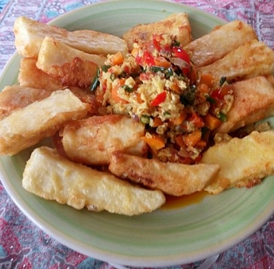 Photo of Yam coated with egg fries (yamarita) recipe