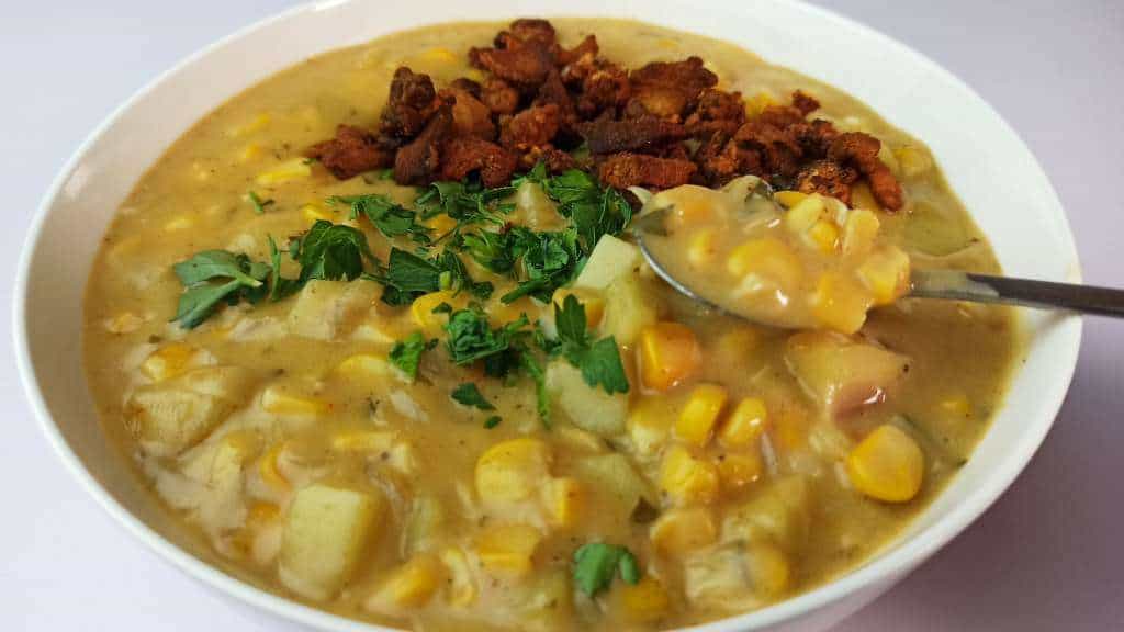 Corn Chowder Recipe with Potatoes and Bacon
