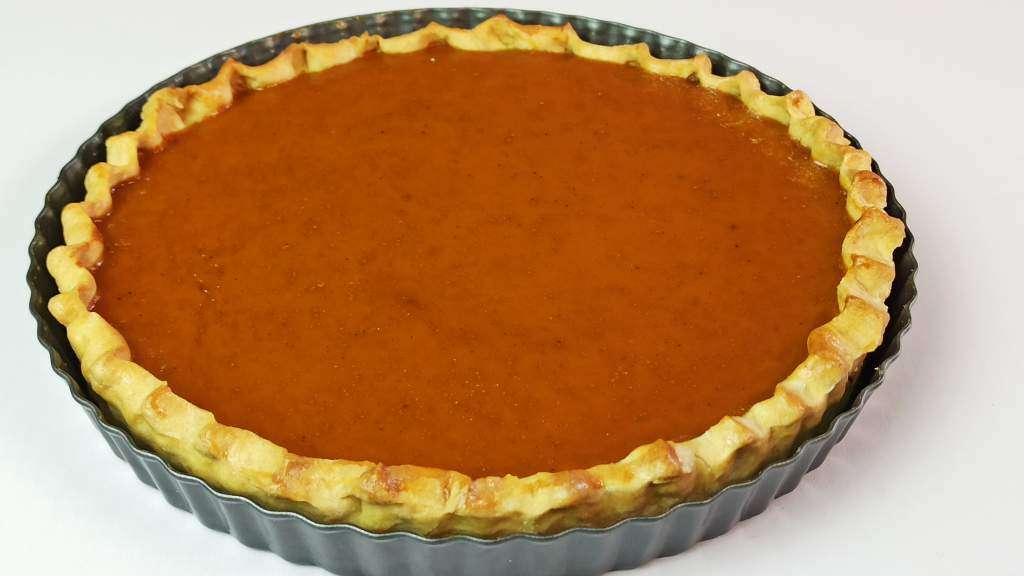 Homemade Baked Pumpkin Pie Recipe in a Pan